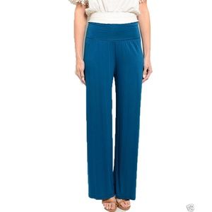 Gilli Palazzo Fold Over Waist Jersey Knit Pants Size S New